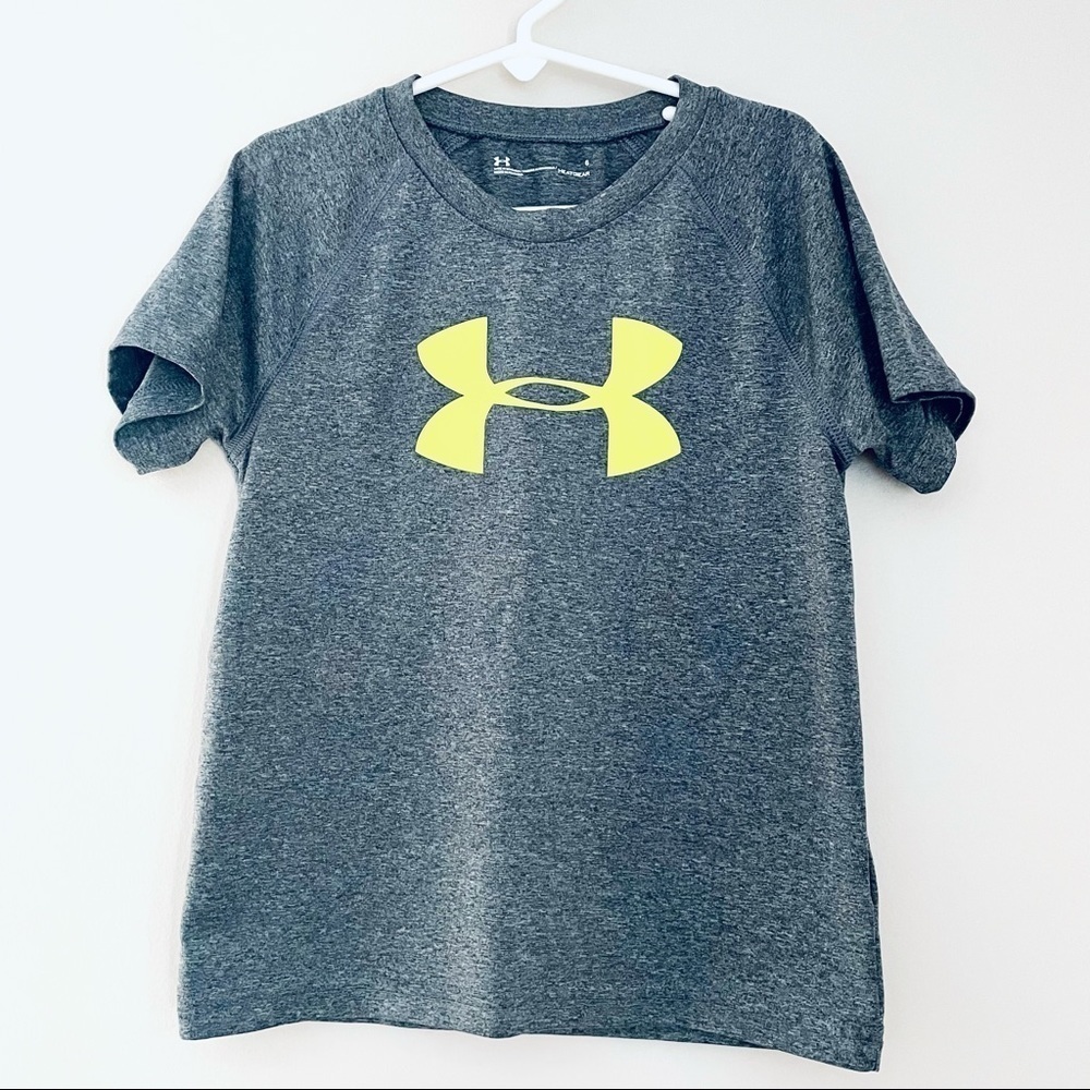 Under Armour Grey Heat Gear Short Sleeve Logo Tee 6